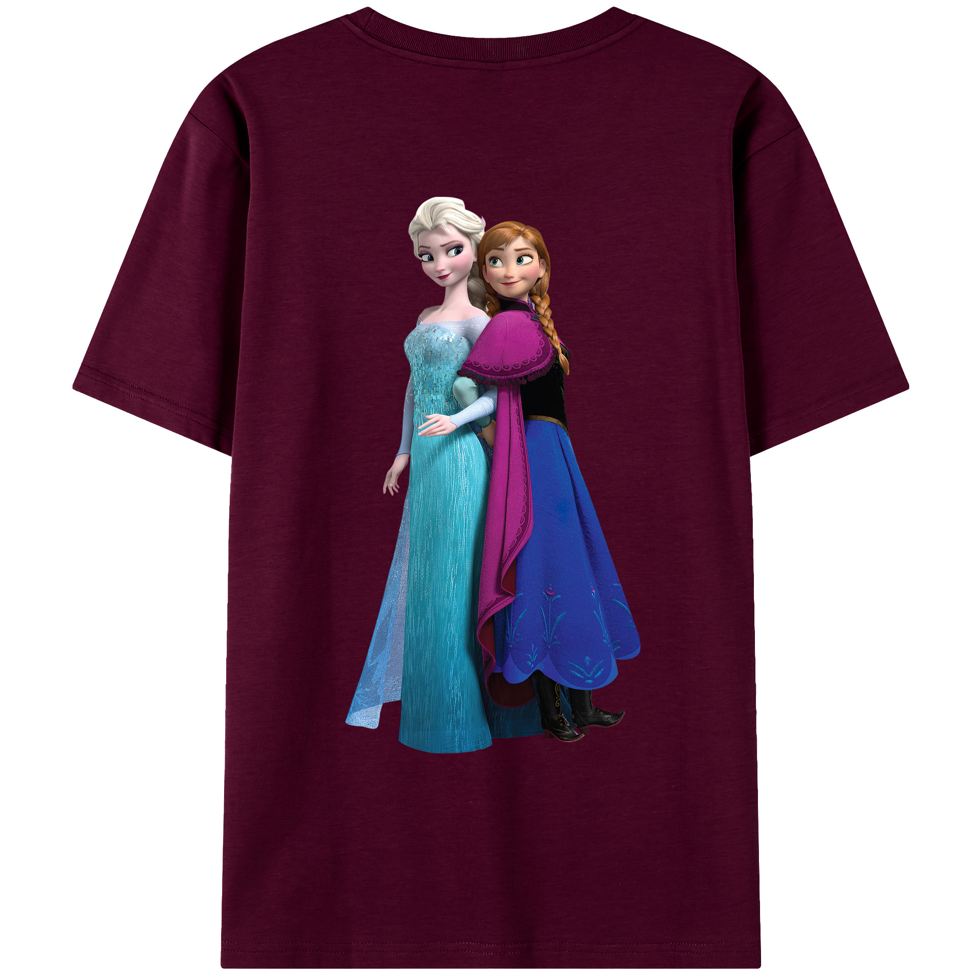 （画像用） アナと雪の女王 アンナ エルサ Frozen Anna Elsa レディース半袖Tシャツ(バックプリント)